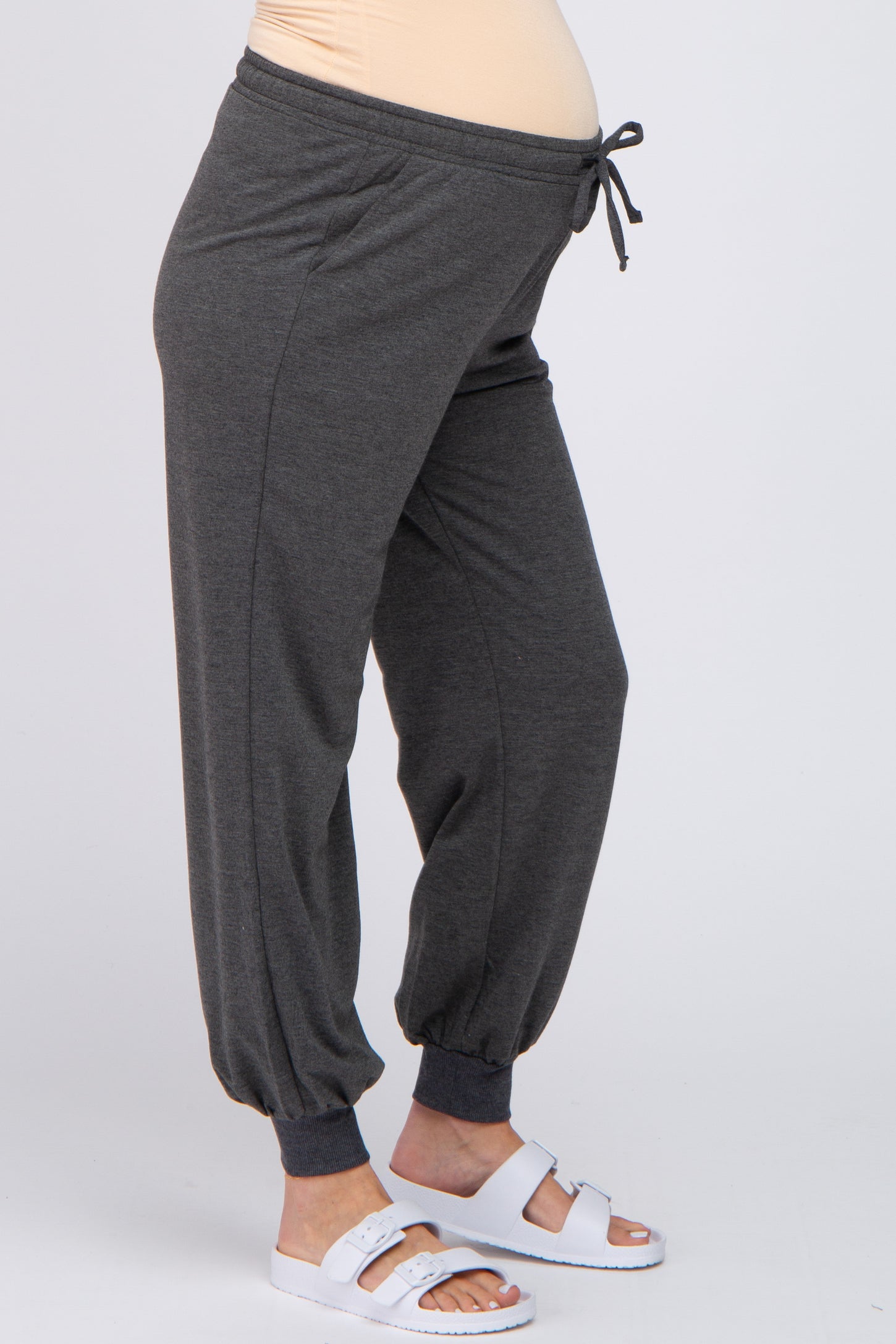 Charcoal Maternity Jogger Pants PinkBlush