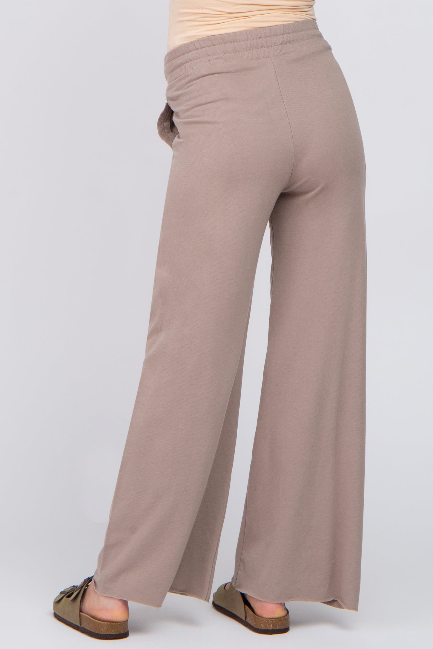 Mocha Smocked Waist Maternity Lounge Pants PinkBlush