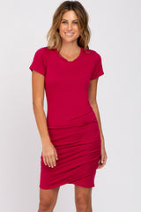 Red Wrap Maternity T-Shirt Dress