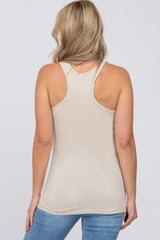 Beige Fitted Maternity Tank Top