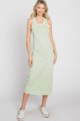 Mint Green Sleeveless Basic Midi Dress