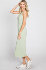 Mint Green Sleeveless Basic Midi Dress