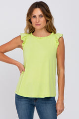 Lime Ruffle Accent Maternity Top