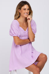 Lavender Sweetheart Neckline Mini Dress