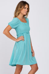 Aqua Smocked Dress