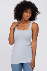 Heather Grey Ruched Maternity Tank Top