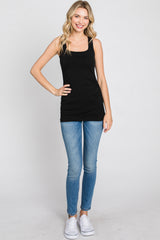 Black Ruched Tank Top