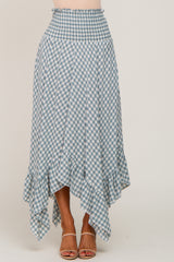 Blue Gingham Handkerchief Skirt