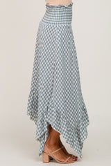 Blue Gingham Handkerchief Skirt