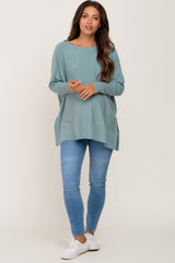 Jade Dolman Sleeve Side Slit Maternity Sweater