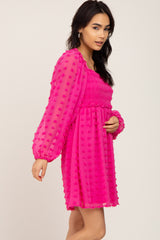Fuchsia Swiss Dot Smocked Dress