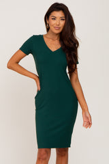 Forest Green Ribbed Dress