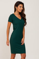 Forest Green Ribbed Dress