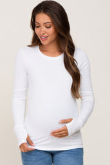 White Active Long Sleeve Maternity Top