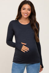 Black Active Long Sleeve Maternity Top