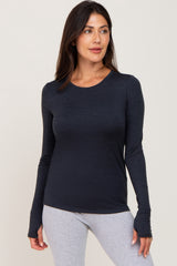 Black Active Long Sleeve Maternity Top