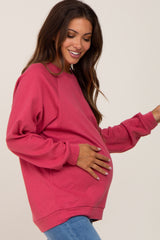 Magenta Long Sleeve Maternity Top