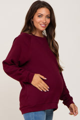 Burgundy Long Sleeve Maternity Top