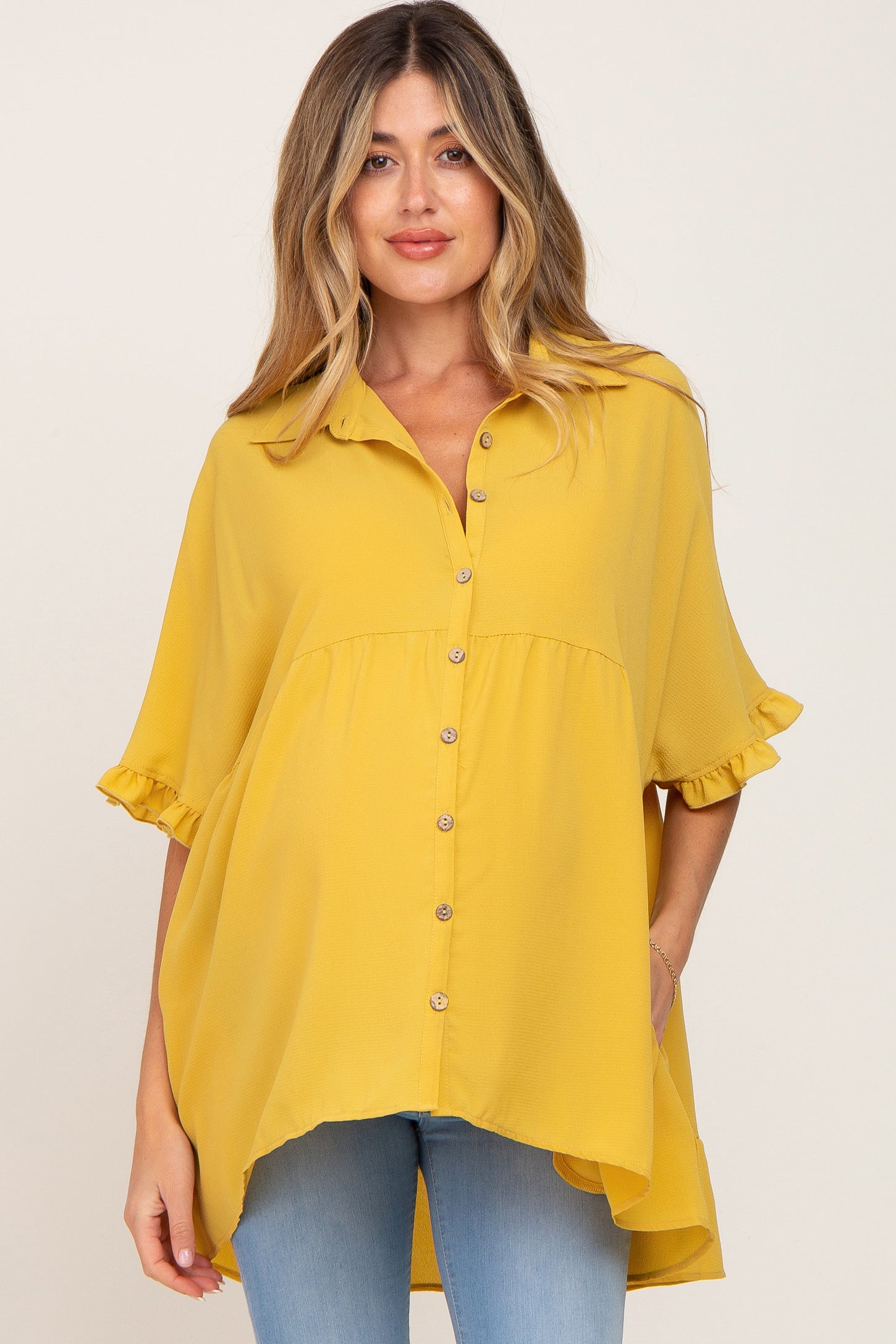 oversized ruffle top