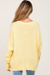 Yellow Ribbed Trim Maternity Sweater