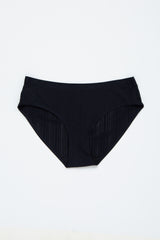Black Ribbed Seamless Underwear