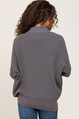 Grey Funnel Neck Dolman Sleeve Sweater