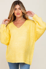 Yellow Knit Long Sleeve Maternity Sweater