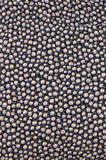 Black Ditsy Floral Smocked Long Sleeve Maternity Mini Dress