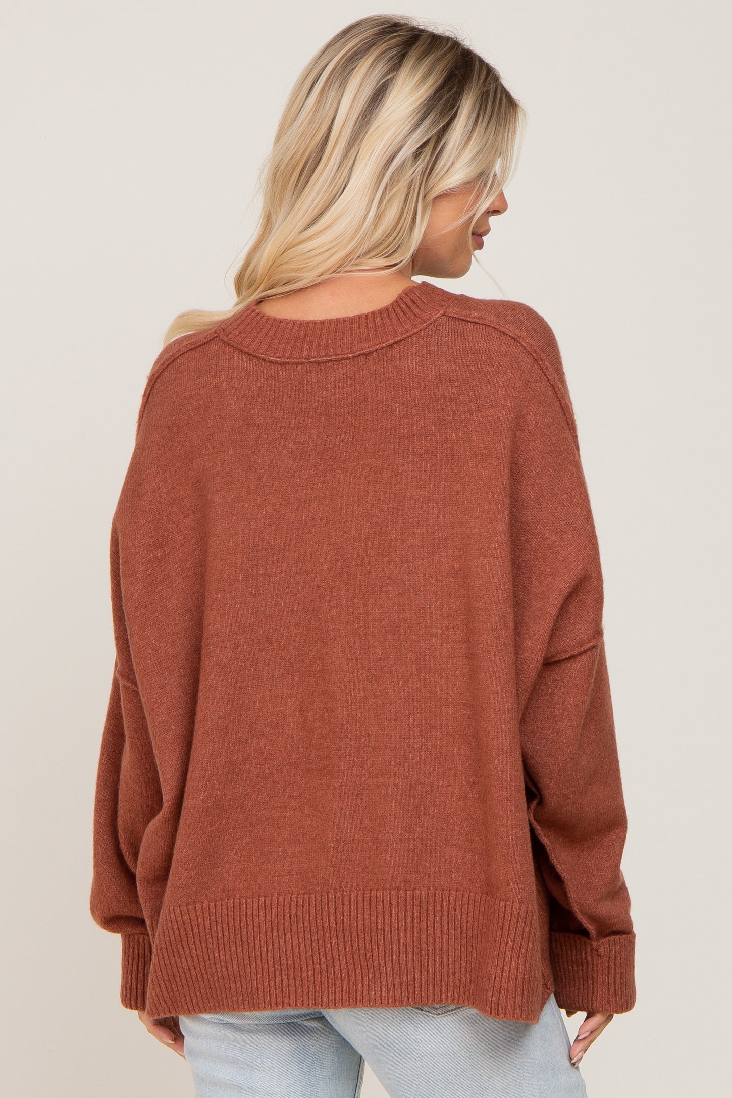 Rust Drop Shoulder Sweater