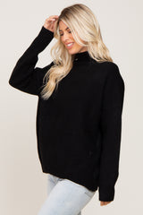 Black Mock Neck Sweater