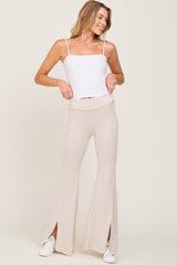 Taupe Terry Flare Maternity Lounge Pants