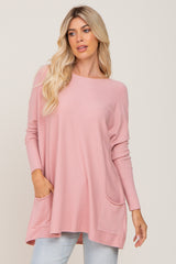 Pink Pocketed Dolman Maternity Top
