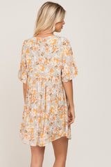 Sage Floral Short Sleeve Dress