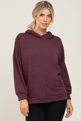 Burgundy Heathered Hooded Sweatshirt