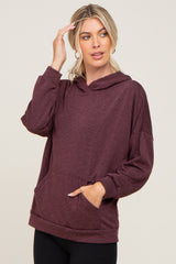 Burgundy Heathered Hooded Sweatshirt