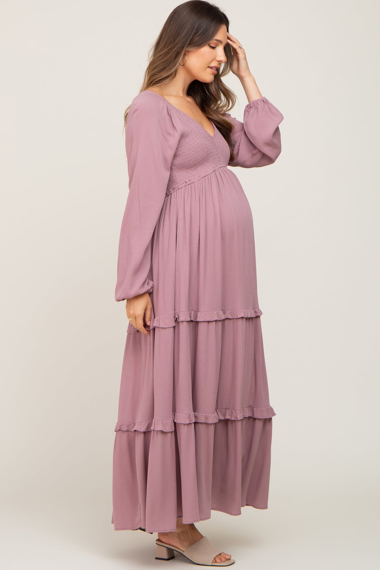 Pink Plus Size Maternity Clothes Amazon Mauve Smocked Tiered Maternity Midi Dress PinkBlush Pink Plus Size Maternity Clothes Amazon Mauve Smocked Tiered Maternity Midi Dress PinkBlush