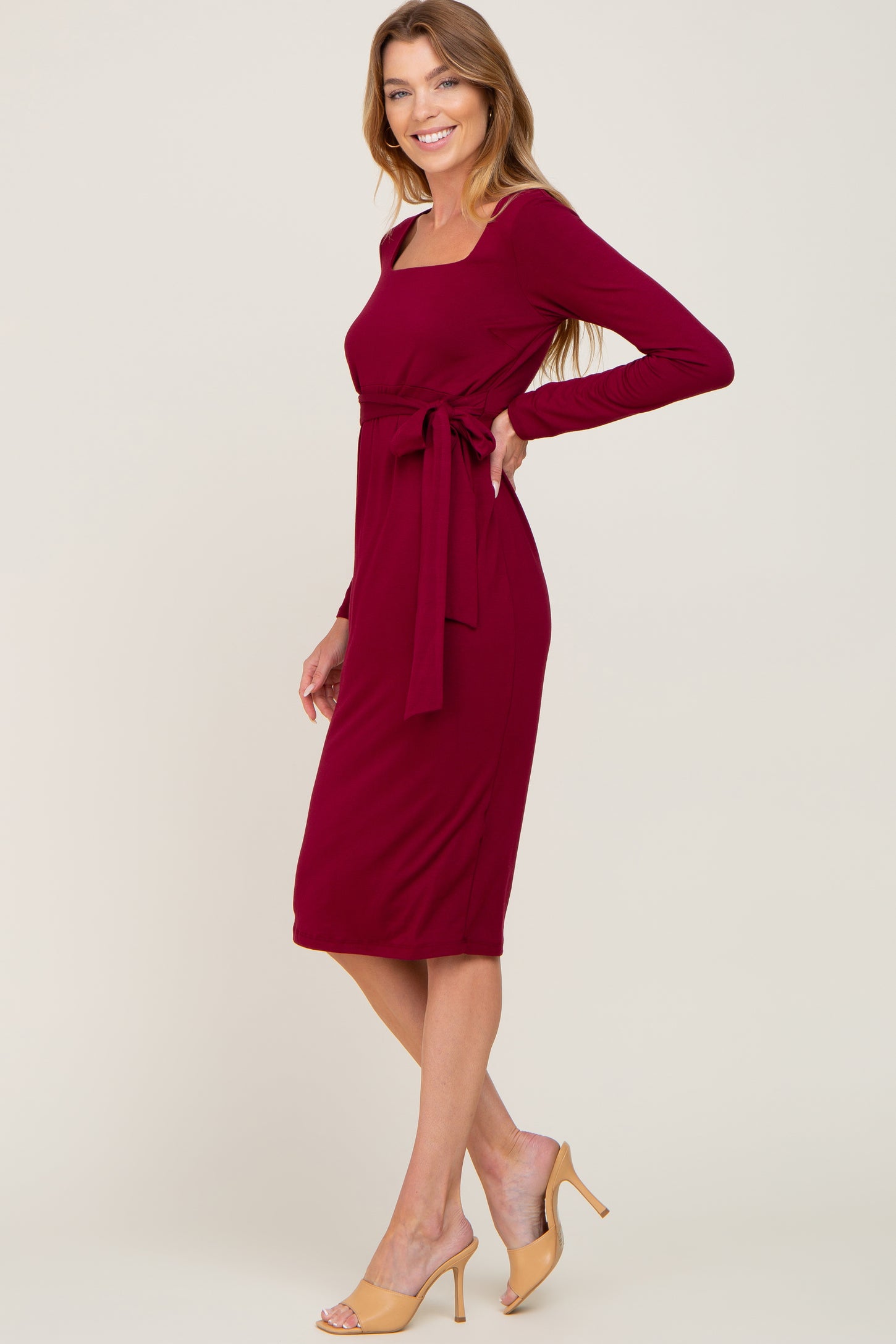 Pinkblush Maternity Basic Square Neck Midi Dress