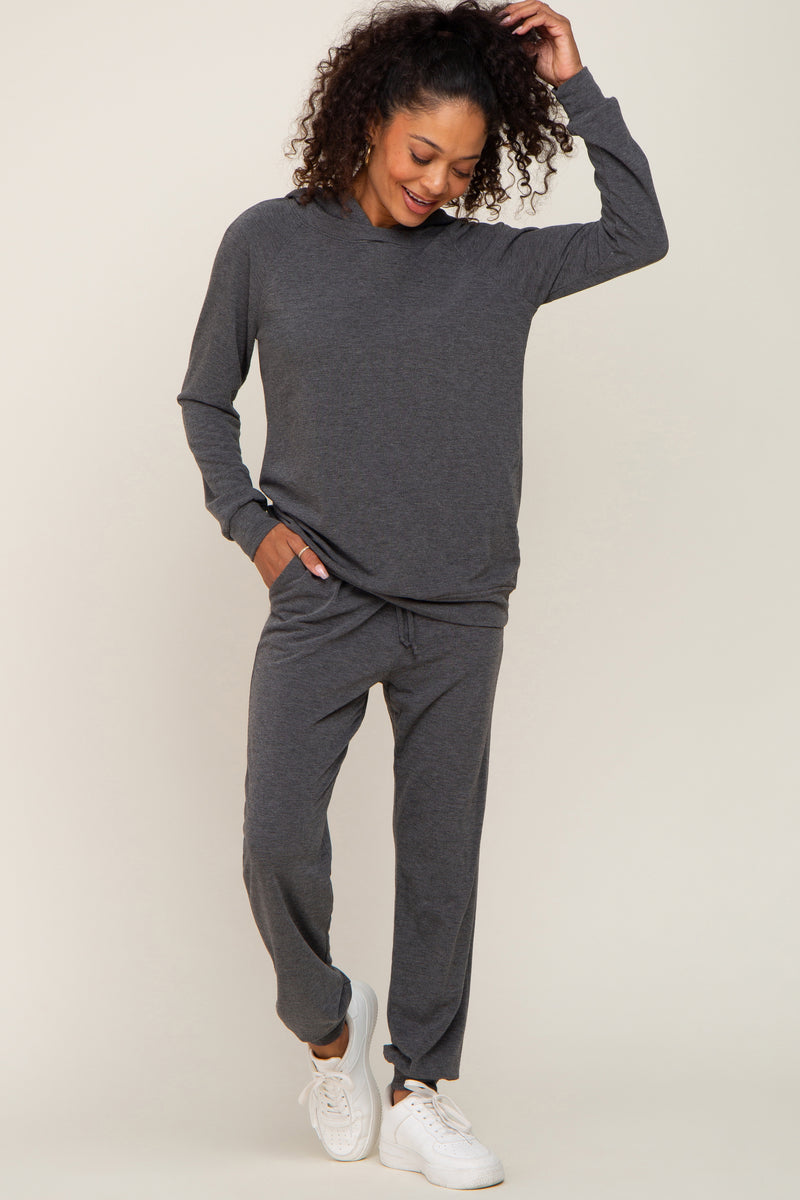 Charcoal Hoodie and Jogger Set PinkBlush