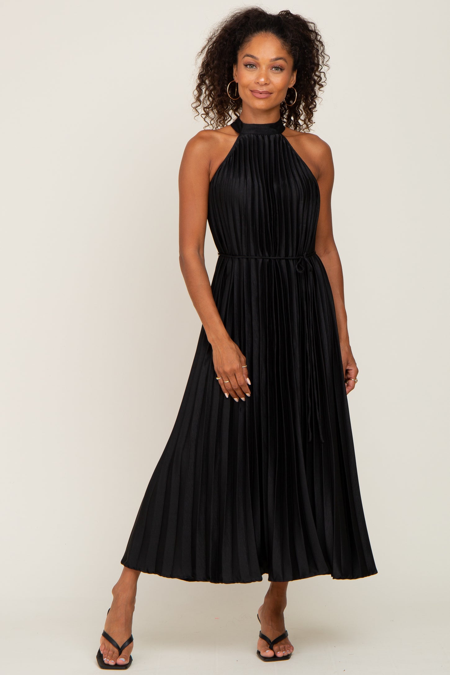 Pinkblush Black Pleated Maternity Halter Dress Large Pinkblush Black Pleated Maternity Halter Dress Large