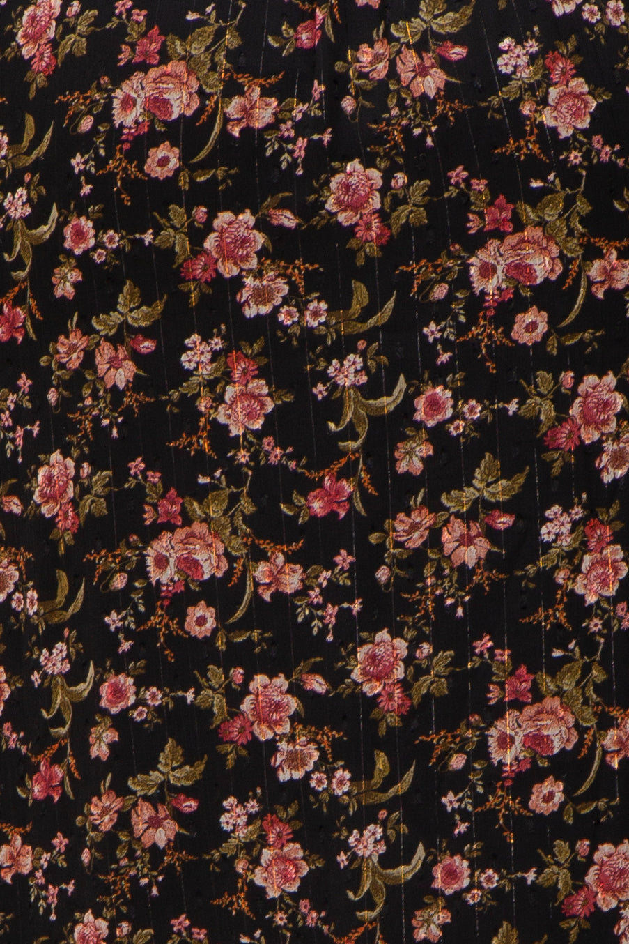 Black Floral Chiffon Smocked Waist Maternity Midi Dress