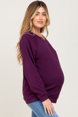 Plum Long Sleeve Maternity Top