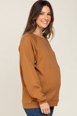 Camel Long Sleeve Maternity Top