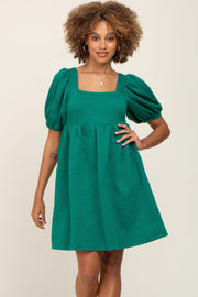 Green Embroidered Tie Back Dress
