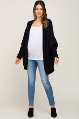 Black Dolman Sleeve Maternity Cardigan Sweater
