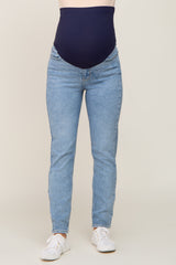 Light Blue Vintage Wash Maternity Skinny Jeans
