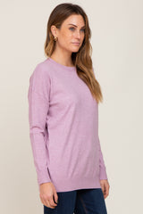 Lavender Knit Long Sleeve Top