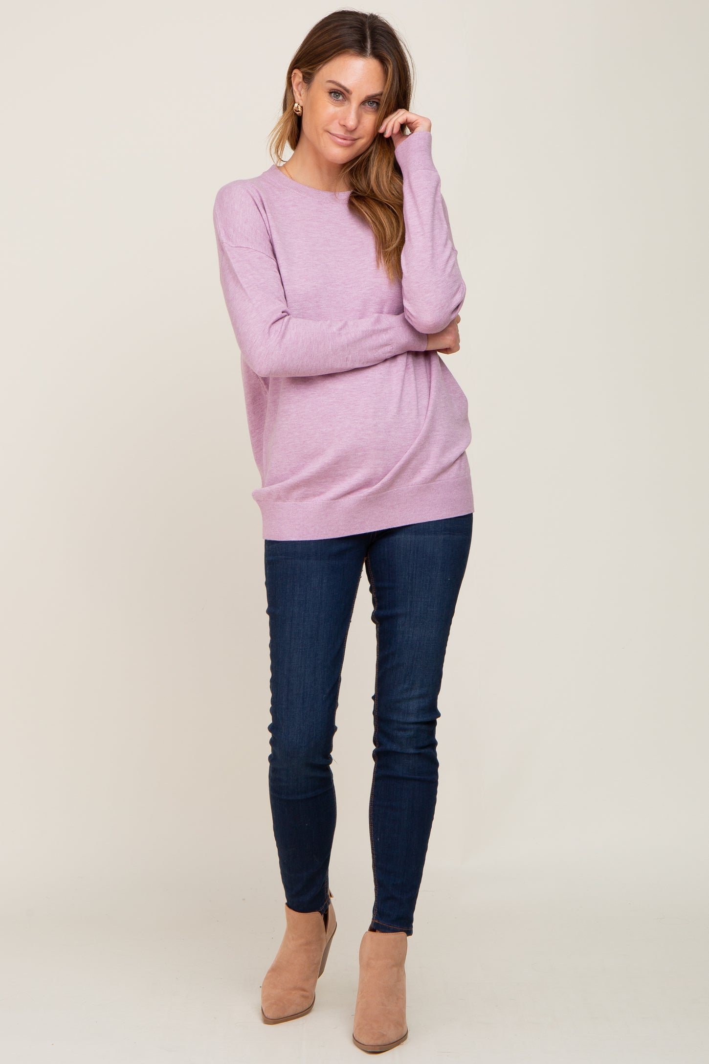Lavender Knit Long Sleeve Top