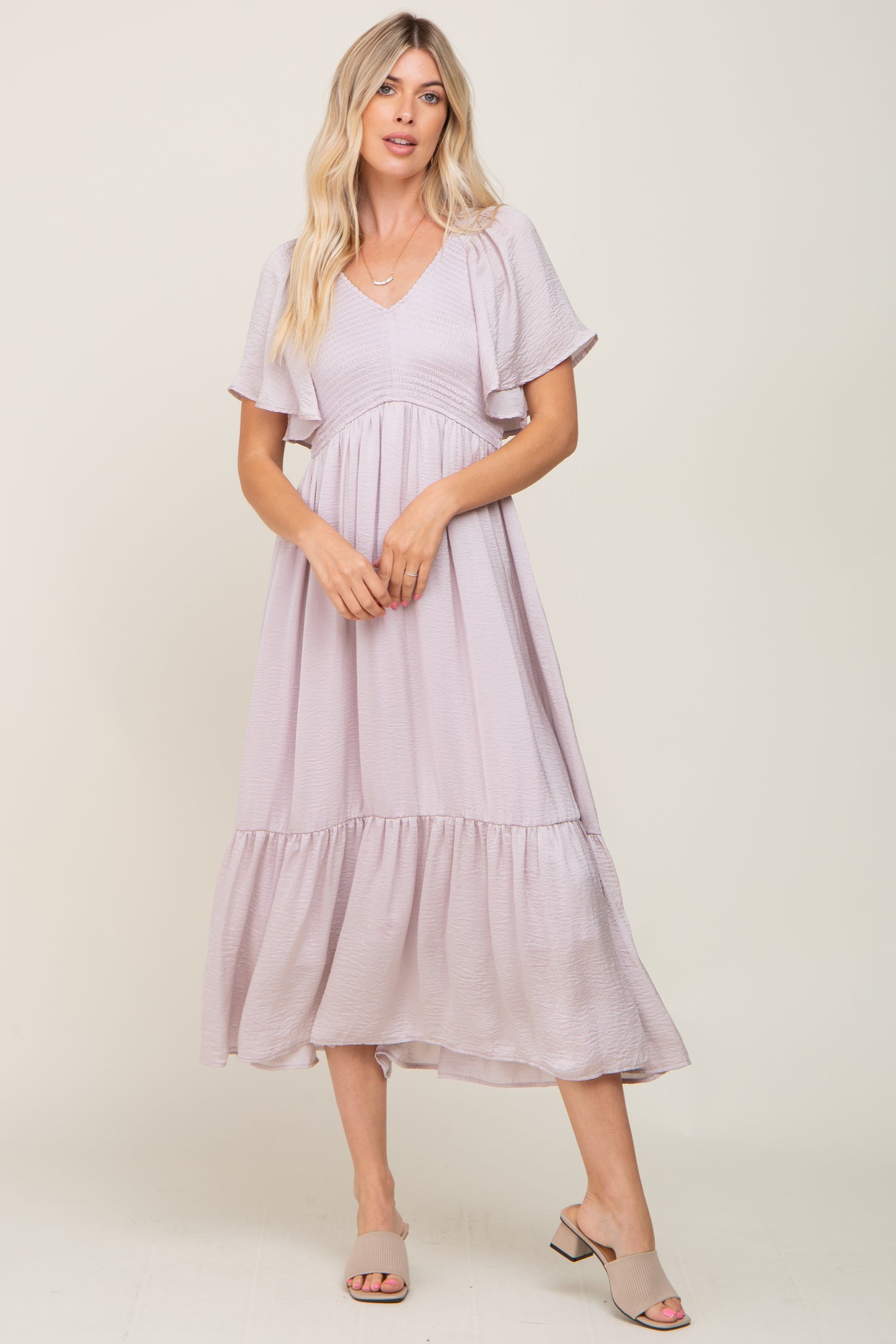 lavender satin midi dress Sophisticated Satin Slip Midi Dress Lilac