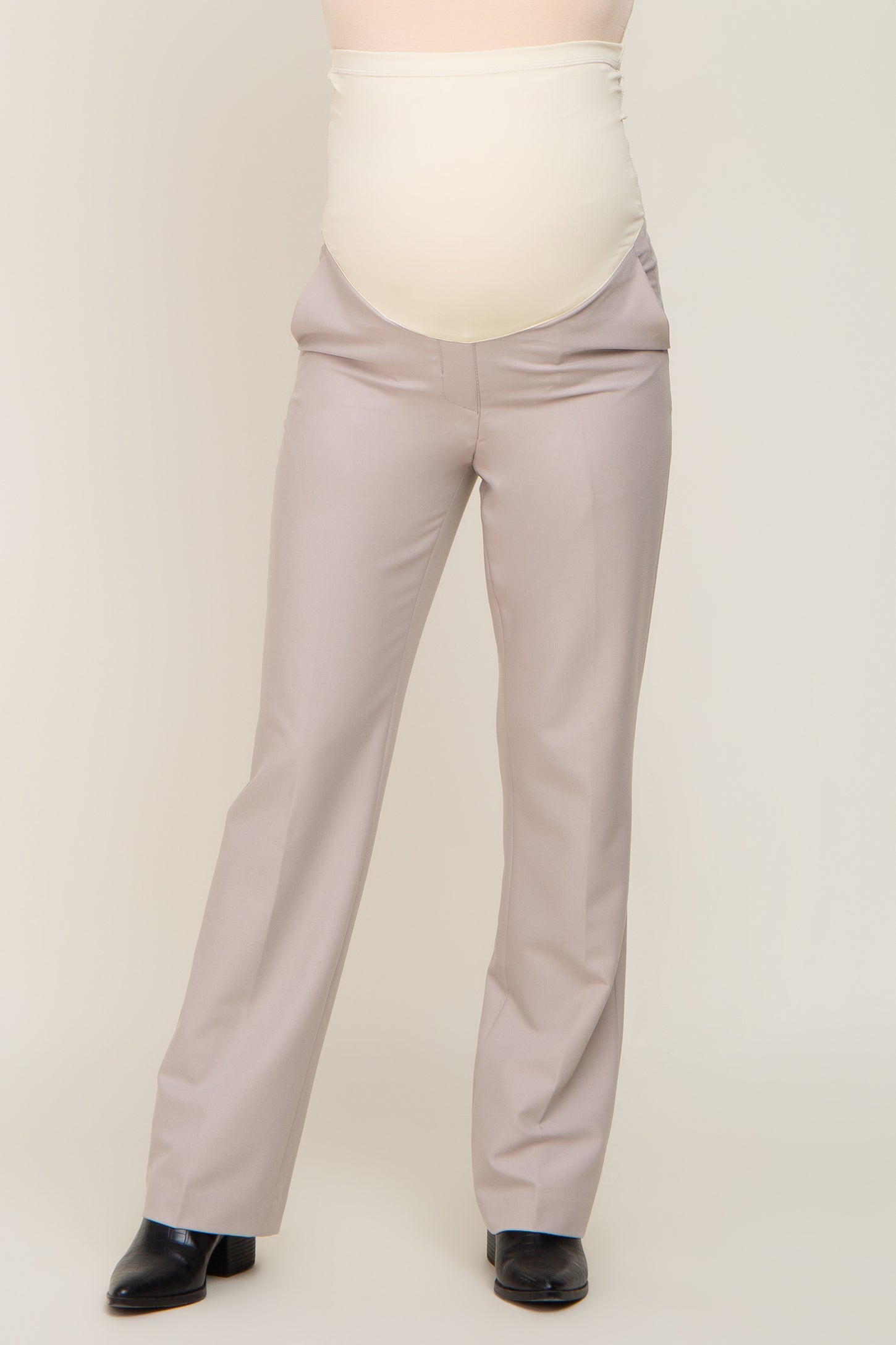Taupe Wide Leg Maternity Dress Pants PinkBlush