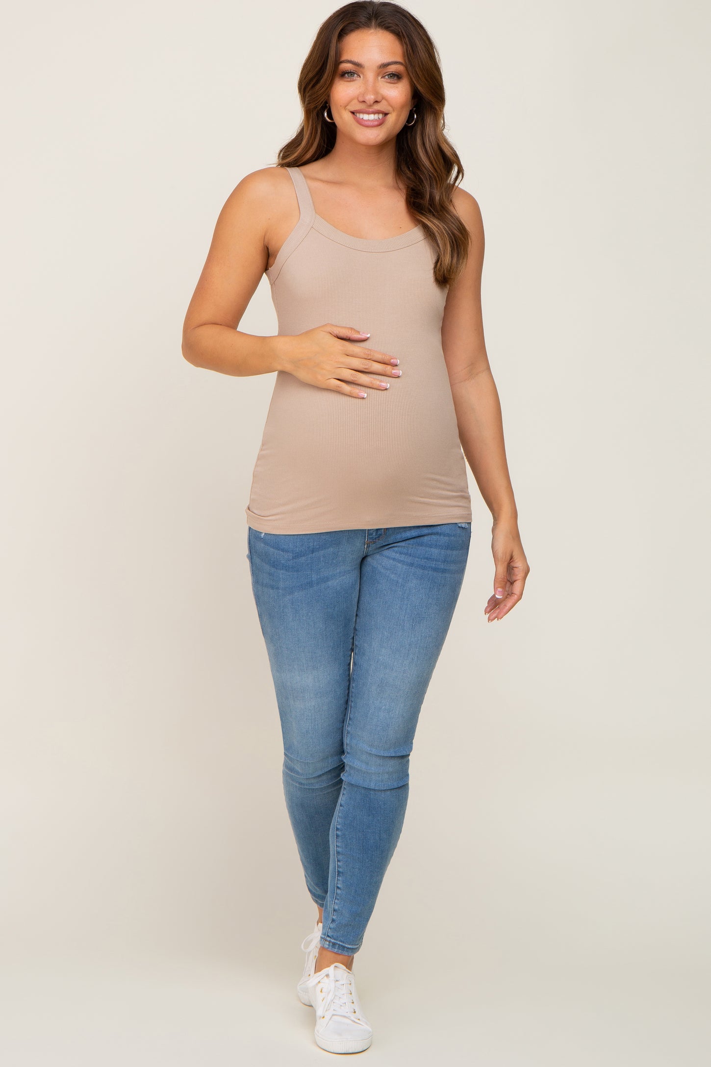 Taupe Soft Basic Maternity Cami– PinkBlush